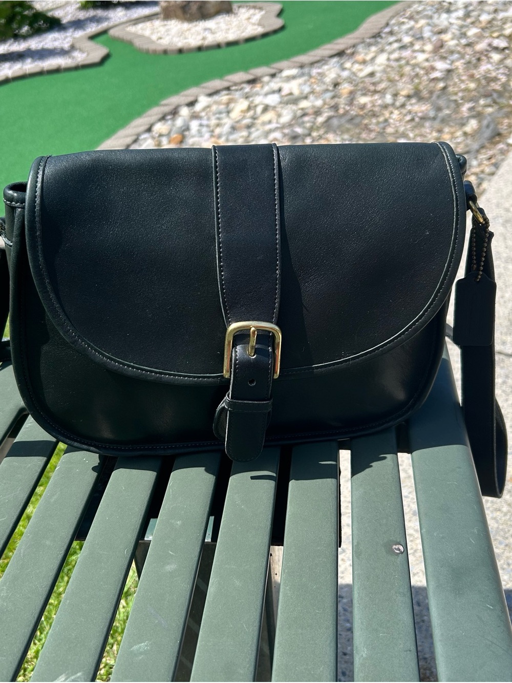 Rare Vintage Coach Forest Green Chelsea Crossbody Bag 9894 Made in USA 1991-1993 - Picture 3 of 13